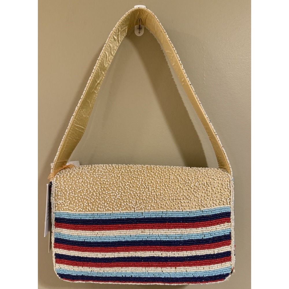 Hand Made in India Beaded Travel Adventure NEW YORK ROUTE 66 Shoulder Bag - Picture 4 of 4
